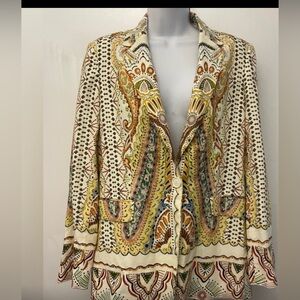 Zara linen blend paisley blazer Medium